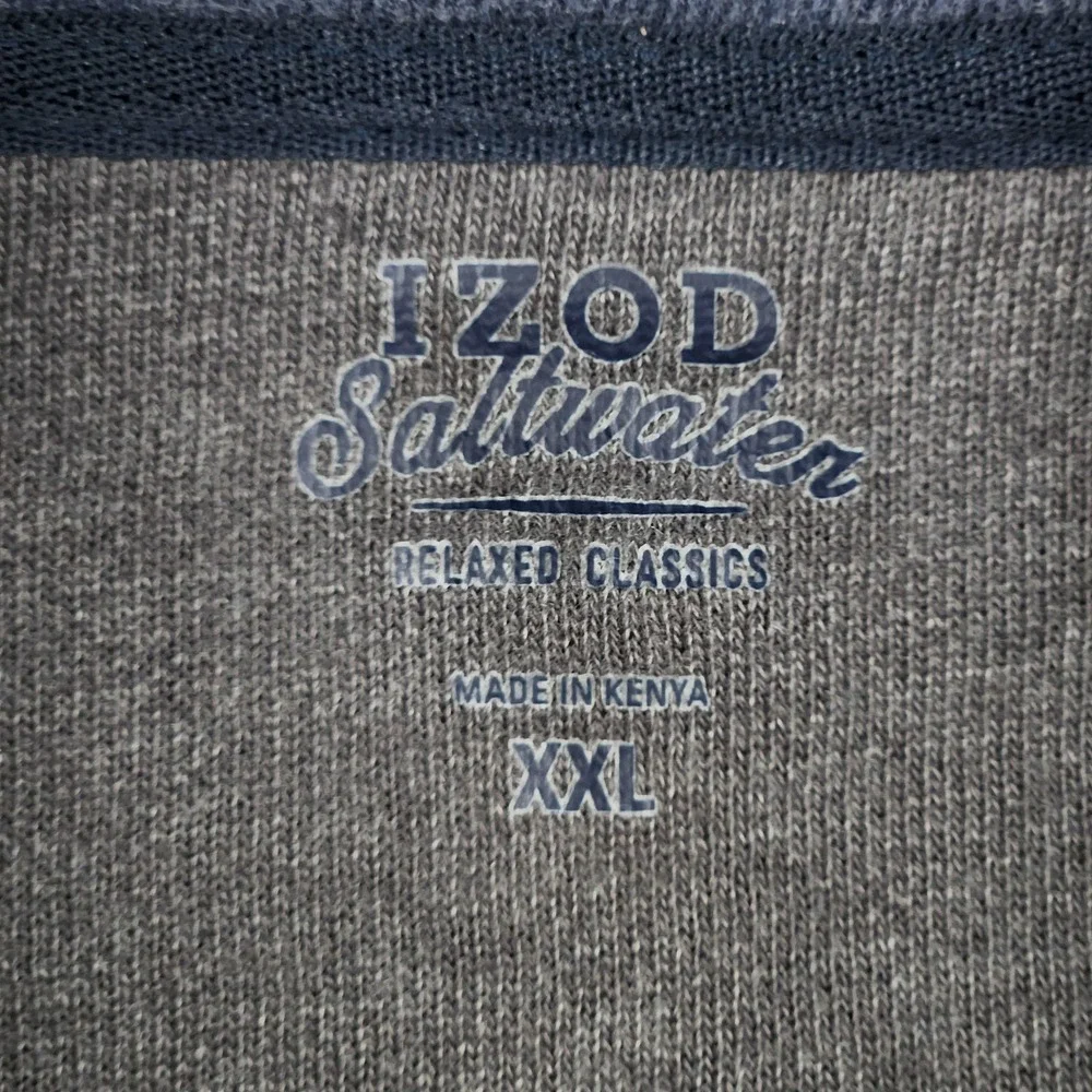 Izod Saltwater Sweater Mens 2XL Blue Quarter Zip‎ Pullover Relaxed Classics